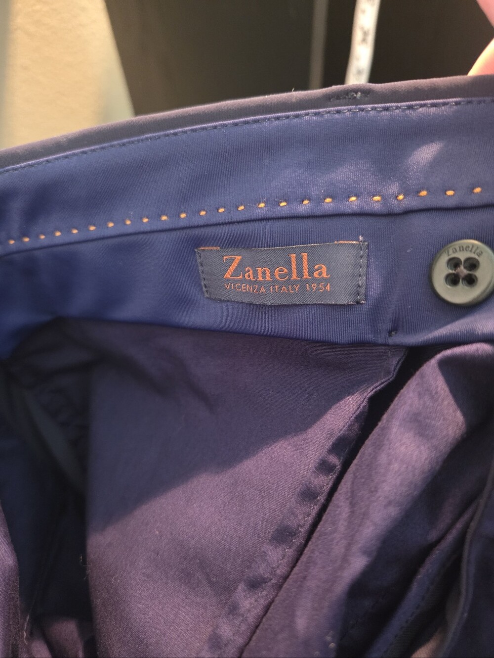 Zanella Active Italy Curtis Pants Mens Sz 38x33 Navy Blue Stretch Active Trouser - Picture 3 of 4